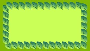 A vibrant lime background with green tropical leaves forming an elegant leafy frame around the edges, perfect for highlighting content video