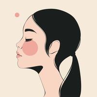 a woman with a pink blush on her face vector