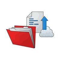 illustration of upload documents from folder vector