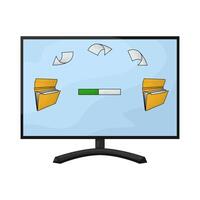 illustration of Uploading Folder vector