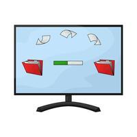 illustration of folders uploading process vector