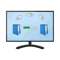 folders upload process vector