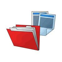 red folder with file vector
