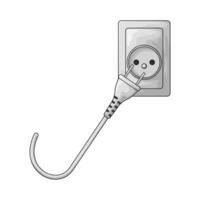 wall socket with plug vector