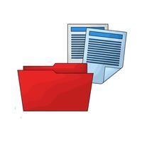 red folder and file vector