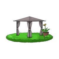 Canopy with Frame and Fabric vector