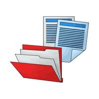 red folder with file illustration vector