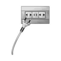 plug with wall socket vector