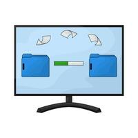 illustration of folder uploading process vector