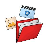 Open file folders illustration vector