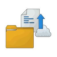 illustration of upload document from folders vector
