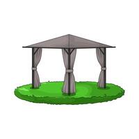 Gazebo Canopy with Frame and Fabric illustration vector