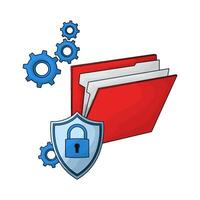 illustration of File with Folder Lock vector