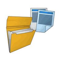 illustration of document and folder vector