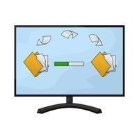 folders uploading process vector