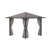 illustration of Gazebo Canopy Tent with Frame and Fabric vector