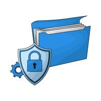 illustration of File with Folder Locked vector