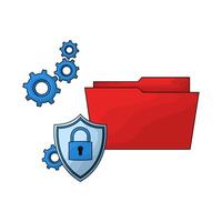 File with Folder Lock illustration vector
