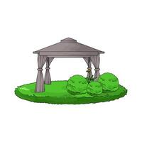 illustration of Canopy with Frame and Fabric vector