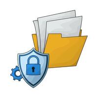 File with Folder Locked vector