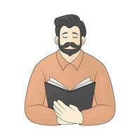 Dad is reading vector