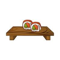 Salmon and Cucumber Sushi Roll vector