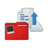 illustration of upload file and folder vector
