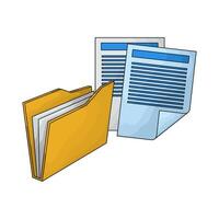 illustration of document with folder vector