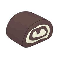 chocolate roll cake vector