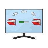 illustration of Uploading Folders vector