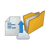 illustration of upload document from folder vector