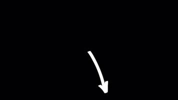 Spinning hand drawn scribble arrow loop animation isolated on transparent alpha channel video