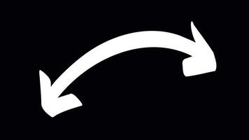 Split two way arrow direction sign animation. White double sided arrow icon on transparent background. video