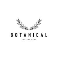 botanical logo design concept simple line symbol of natural power elegant suitable as a symbol or decoration vector