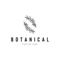 botanical logo design simple line illustration symbol of natural power elegant suitable as a symbol or decoration vector