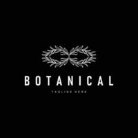 botanical logo design concept simple line template illustration symbol of natural suitable as a symbol or decoration vector
