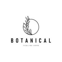 botanical logo design concept symbol of natural power elegant suitable as a symbol or decoration vector