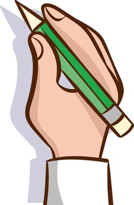 Hand Drawing, illustration of hand holding a pen and writing and drawing something
