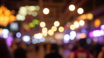 Colorful Bokeh Lights in Urban Night Scene photo