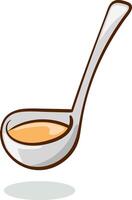 Ladle of soup illustration on white background. vector