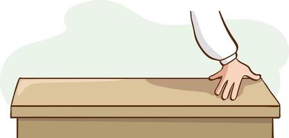 measuring the length of the table using the hand span vector