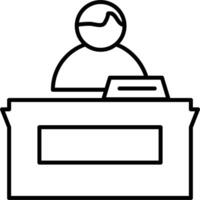receptionist line icon vector
