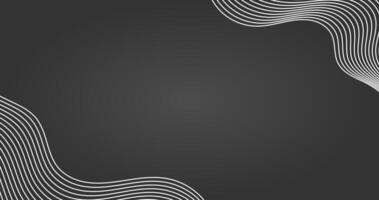 Black Abstract background with wavy white lines silhouette design vector