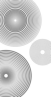 vertical Abstract circles background. Black and white illustration. Graphic design element.