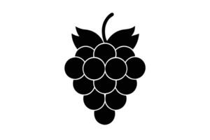 Black and white silhouette of a raspberry cluster. vector