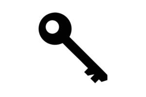 Simple black key icon isolated on white background. vector