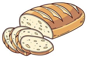 A illustration of sliced bread, perfect for baking-themed projects. vector