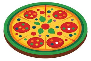 Pizza with Colorful Toppings vector
