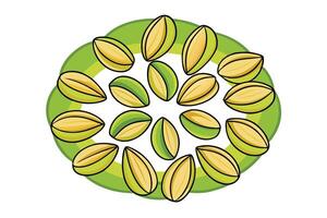 Colorful Pistachios Arranged in a Circle vector