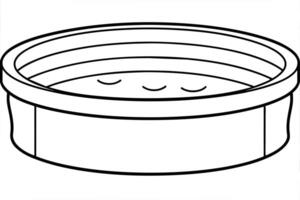 Technical drawing of a circular inflatable pool with multiple rings. vector